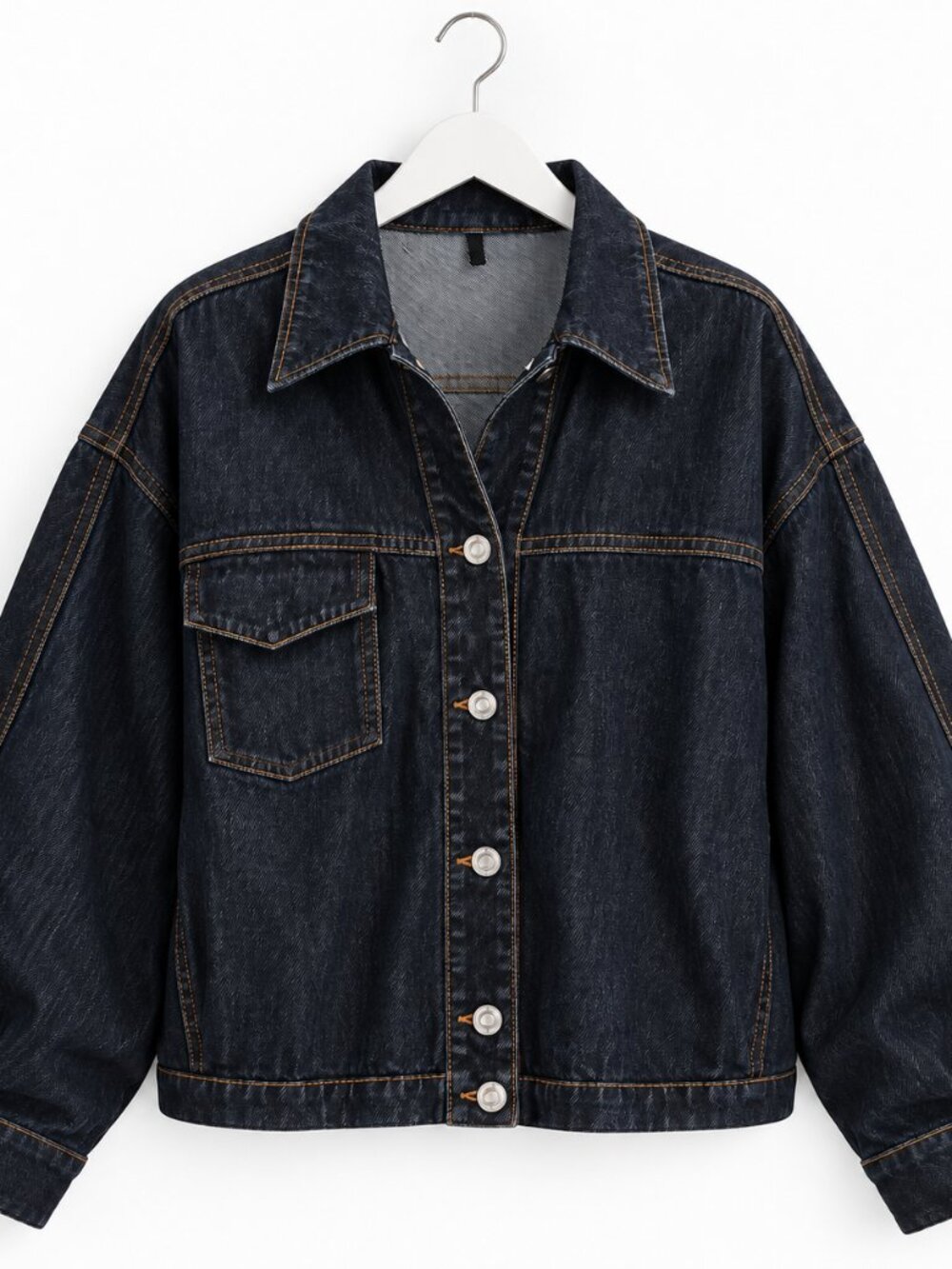 ZARA Light Oversized Dark Wash Denim Jacket | Size S but Oversized - Vintage